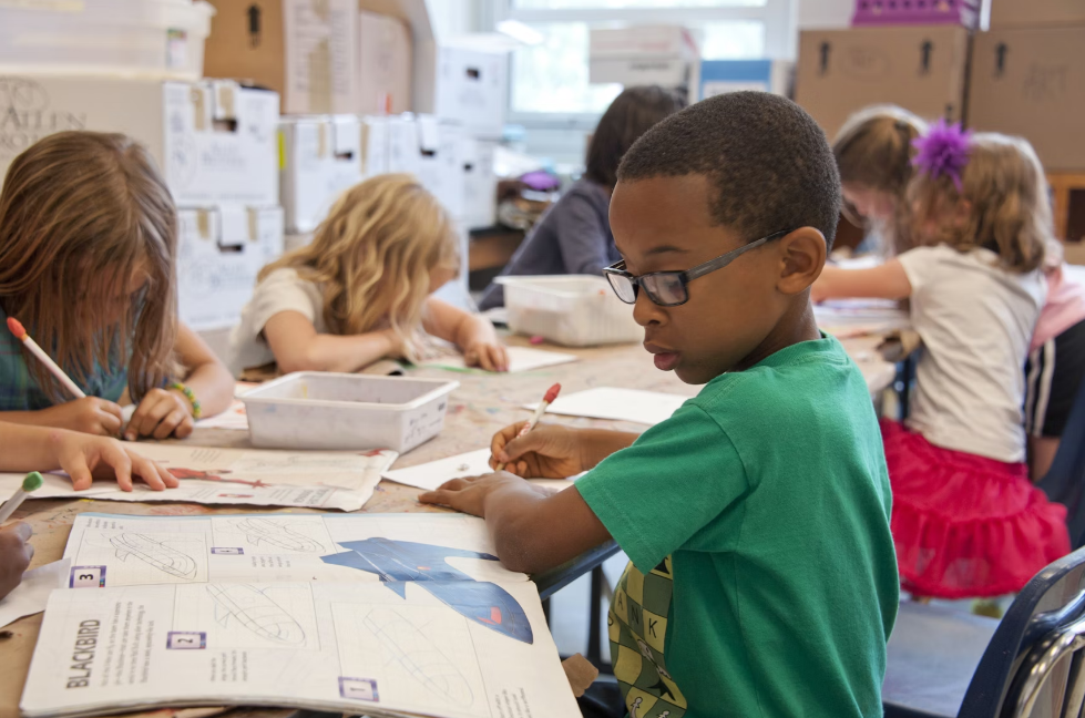 child at school